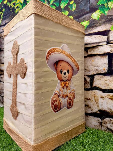 Charro Bear Baptism Piñata | Spinning Piñata | Candy Favor | Mi Bautizo Charro | Piñata Giratoria | Spinata | No stick Birthday Piñata