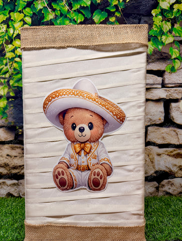 Charro Bear Baptism Piñata | Spinning Piñata | Candy Favor | Mi Bautizo Charro | Piñata Giratoria | Spinata | No stick Birthday Piñata