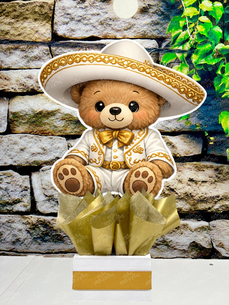 Charro Bear Baptism | Blue Charro Birthday Theme | Charro Mariachi Theme Bautizo Centerpiece | Charro Decoration | Charro Bautizo Party INDIVIDUAL