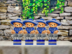 Charro Bear Baptism | Blue Charro Birthday Theme | Charro Mariachi Theme Bautizo Centerpiece | Charro Decoration | Charro Bautizo Party INDIVIDUAL