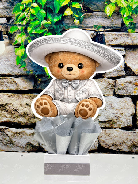Charro Bear Baptism | Blue Charro Birthday Theme | Charro Mariachi Theme Bautizo Centerpiece | Charro Decoration | Charro Bautizo Party INDIVIDUAL