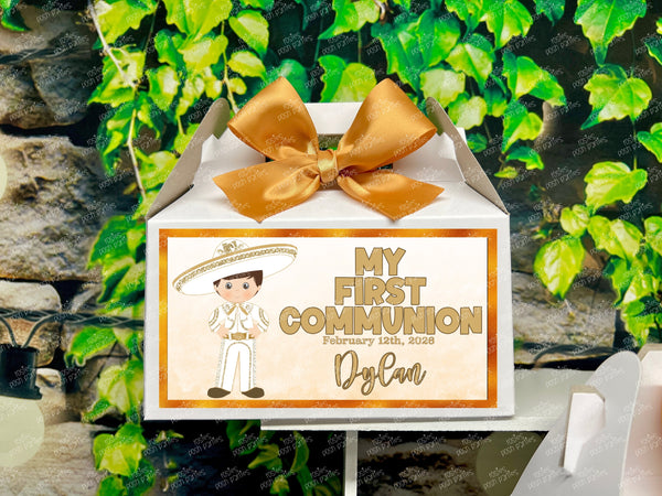 Charro Mariachi First Communion | Charra Birthday Theme | Charra Theme Primera Comunion Gable Favor Box | Charra Favor Gable Box VARIETY