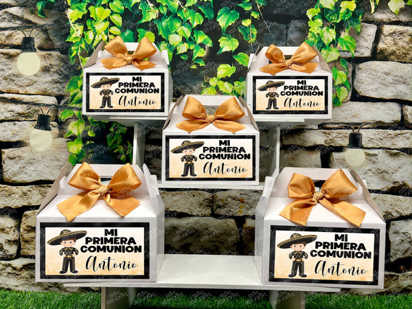 Mariachi Charro First Communion | Charra Birthday Theme | Charra Theme Primera Comunion Gable Favor Box | Charra Favor Gable Box VARIETY