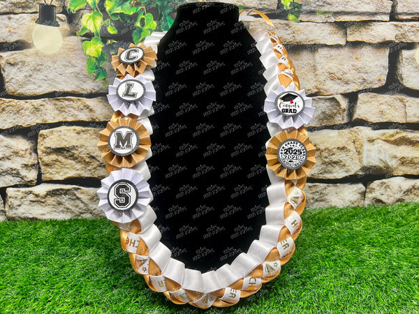 Graduation Lei | Theatre Lei | Senior Night Gift Lei | Braided Ribbon Lei | Graduation Ribbon Lei | Graduate Lei | Music Drama Lei