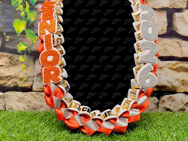 Basketball Sports Graduation Lei | Promotion Gift Lei | Sports Senior Night Gift Lei | Braided Ribbon Lei | Graduation Ribbon Lei | Graduate
