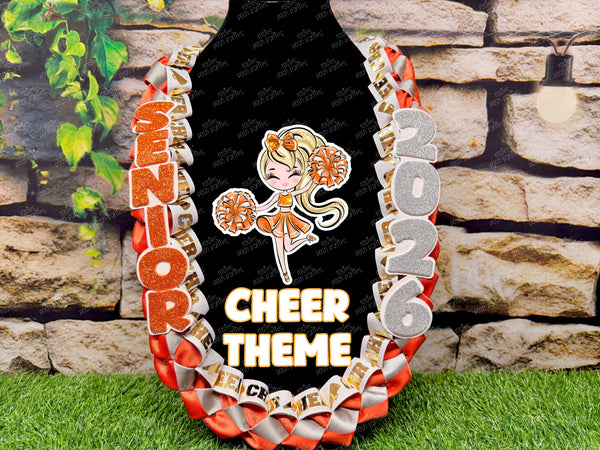 Volleyball Sports Graduation Lei | Promotion Gift Lei | Sports Senior Night Gift Lei | Braided Ribbon Lei | Graduation Ribbon Lei | Graduate