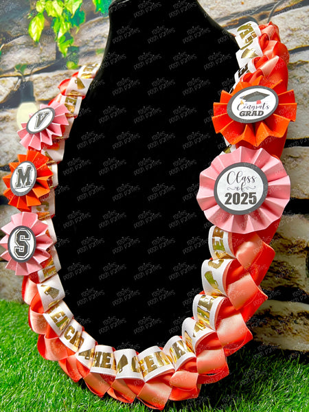 Graduation Lei | Baseball Lei | Senior Night Gift Lei | Braided Ribbon Lei | Graduation Ribbon Lei | Graduate Lei | Sports Lei