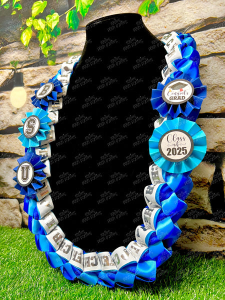 Graduation Lei | Baseball Lei | Senior Night Gift Lei | Braided Ribbon Lei | Graduation Ribbon Lei | Graduate Lei | Sports Lei