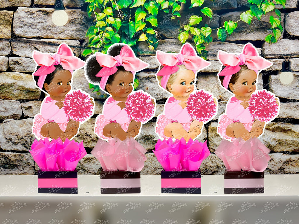 Cheerleader Baby Shower | Cheerleader Theme | Gender Reveal | Cheer Party Centerpiece | Pink Party INDVIDUAL