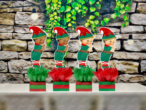 Christmas Elf | Winter Santa Baby | Gender Reveal Birthday Baby Shower Table Centerpiece INDIVIDUAL