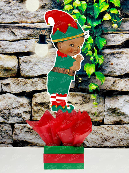 Christmas Elf | Winter Santa Baby | Gender Reveal Birthday Baby Shower Table Centerpiece INDIVIDUAL
