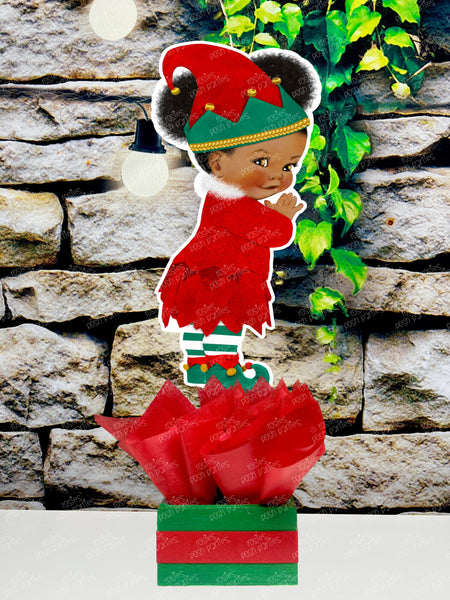 Christmas Elf | Winter Santa Baby | Gender Reveal Birthday Baby Shower Table Centerpiece INDIVIDUAL