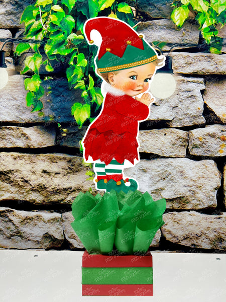 Christmas Elf | Winter Santa Baby | Gender Reveal Birthday Baby Shower Table Centerpiece INDIVIDUAL