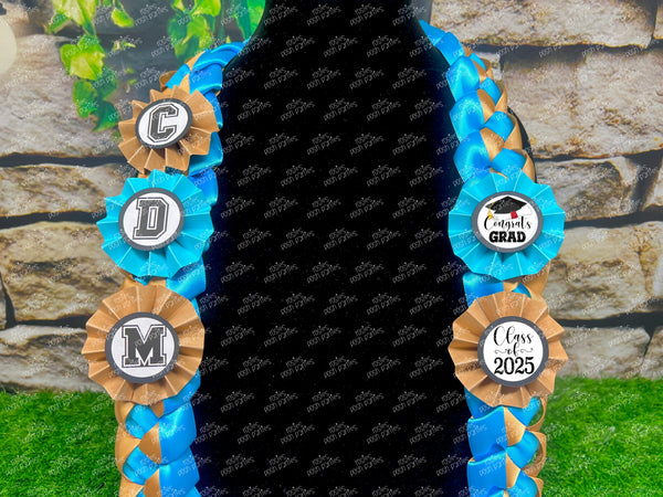 High School Graduation Lei | Senior Night Gift Lei | Braided Ribbon Lei | Graduation Ribbon Lei | College Graduate Lei | Promotion Lei