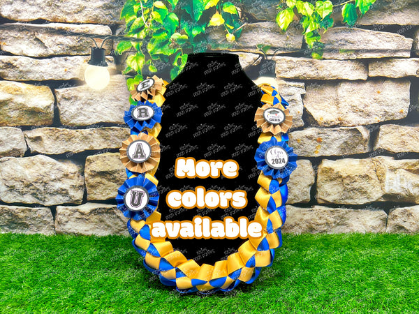 High School Graduation Lei | Senior Night Gift Lei | Braided Ribbon Lei | Graduation Ribbon Lei | College Graduate Lei | Promotion Lei