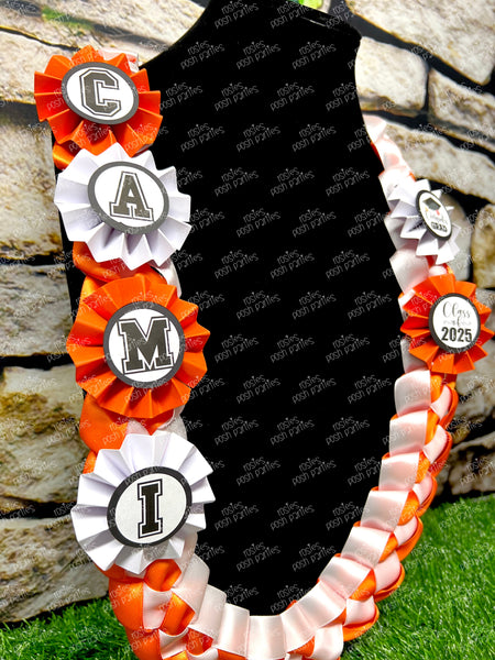 High School Graduation Lei | Senior Night Gift Lei | Braided Ribbon Lei | Graduation Ribbon Lei | College Graduate Lei | Promotion Lei