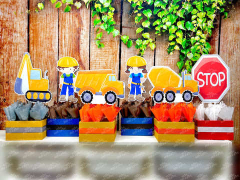 Construction Birthday Party theme Centerpiece decoration