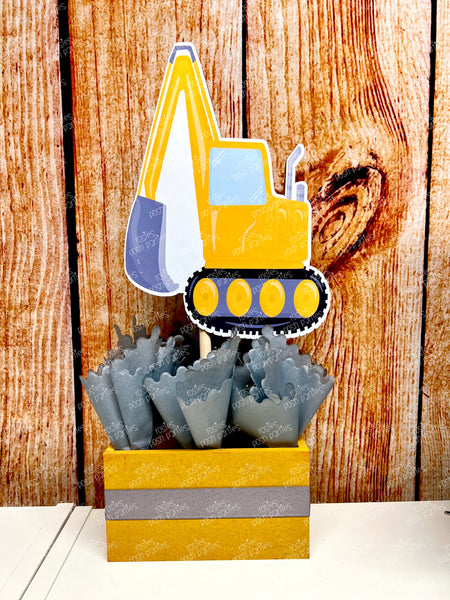 construction birthday party theme centerpiece decoration