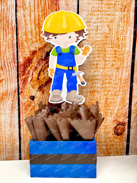 construction birthday party theme centerpiece decoration