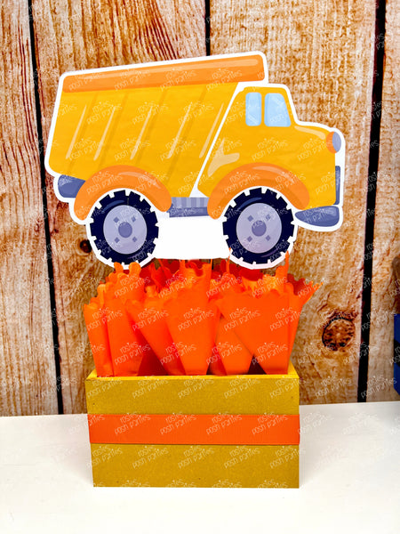 construction birthday party theme centerpiece decoration