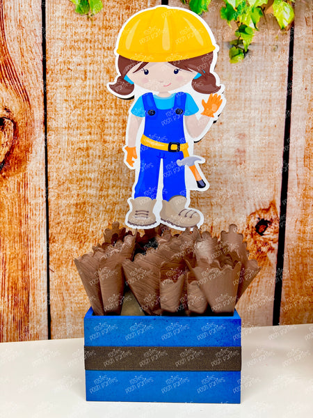 construction birthday party theme centerpiece decoration