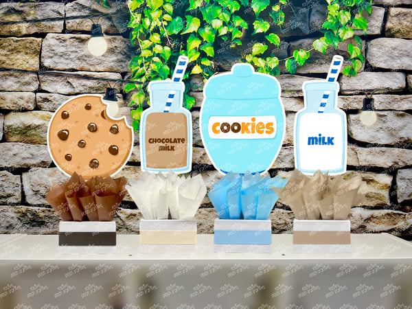 Cookies and Milk Theme | Cookies and Milk Birthday | Cookies and Milk Baby Shower | Its a boy | Cookies and Milk Party Decoration SET OF 4
