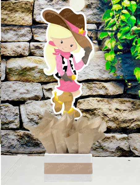 Cowgirl Theme | Cowgirl Birthday Centerpiece | Baby Shower Theme | Western Cowgirl Birthday | Wild West Cowgirl Theme Decor SET OF 4