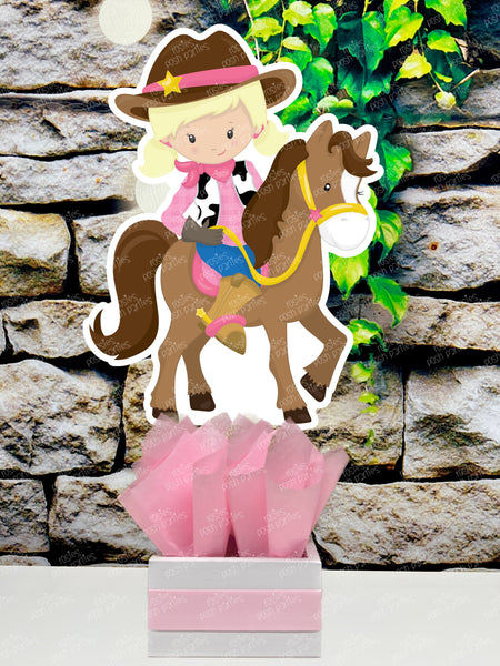Cowgirl Theme | Cowgirl Birthday Centerpiece | Baby Shower Theme | Western Cowgirl Birthday | Wild West Cowgirl Theme Decor SET OF 4