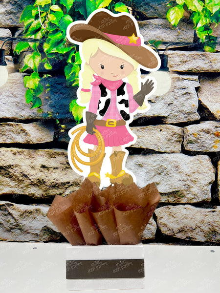 Cowgirl Theme | Cowgirl Birthday Centerpiece | Baby Shower Theme | Western Cowgirl Birthday | Wild West Cowgirl Theme Decor SET OF 4