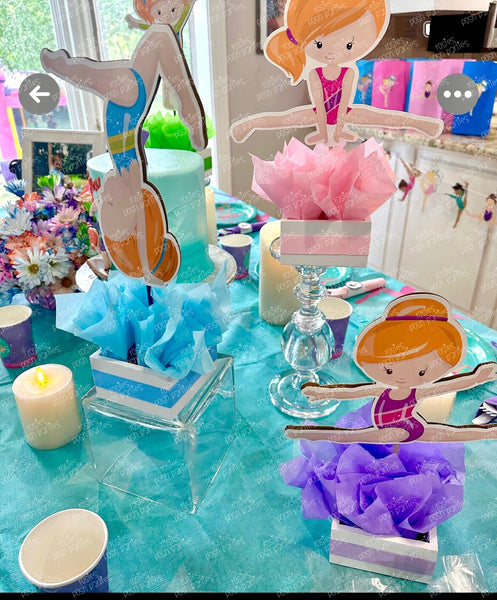 Red Gymnast Birthday Theme | Gym Centerpiece Decoration | Gymnastics Party | Gymnastics Theme | Gymnast Acrobatics Decoration | Gym INDIVIDUAL