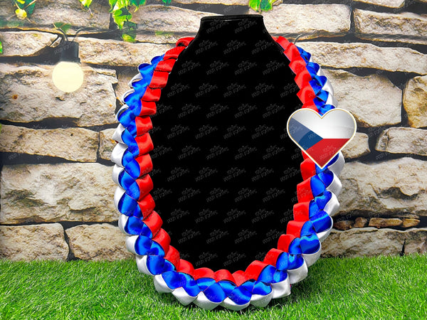 Argentina Graduation Lei | Flag Lei | Senior Night Gift Lei | Braided Ribbon Lei | Graduation Ribbon Lei | Graduate Lei | Country Lei