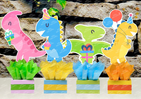 Dinosaur Theme | Dino Birthday Party | Dino-Mite Table Centerpiece Party Decoration SET OF 4