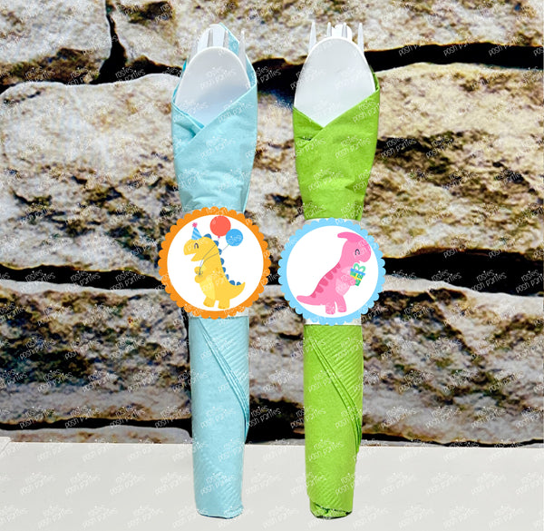 Dinosaur Birthday Party Theme | Dinosaur Theme Utensil Favor | Dinosaur Party Favor | Birthday Dinosaur Party | Napkin Utensil VARIETY