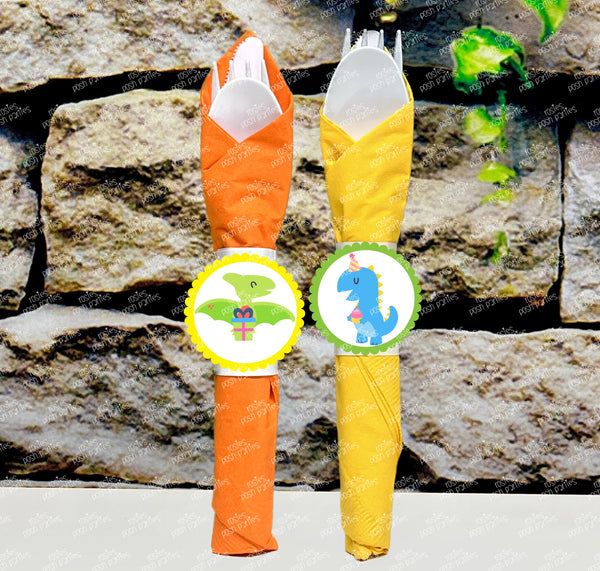 Dinosaur Birthday Party Theme | Dinosaur Theme Utensil Favor | Dinosaur Party Favor | Birthday Dinosaur Party | Napkin Utensil VARIETY