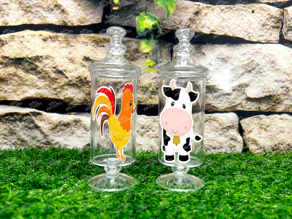 Farm Theme | Farm birthday party Favor | Farm Animal Favors | Birthday Farm Apothecary Favor Jar | Apothecary Farm Theme Party SET OF 12