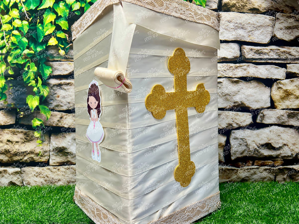 Gold First Communion Blue Piñata | Spinning Piñata | Candy Favor | Mi Primera Communion | Piñata Giratoria | Spinata | No stick Birthday Piñata