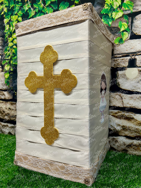 Gold First Communion Blue Piñata | Spinning Piñata | Candy Favor | Mi Primera Communion | Piñata Giratoria | Spinata | No stick Birthday Piñata