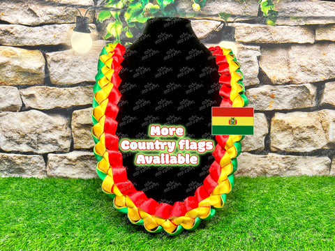 Graduation Lei | Bolivia Flag Lei | Senior Night Gift Lei | Braided Ribbon Lei | Graduation Ribbon Lei | Graduate Lei | Country Lei