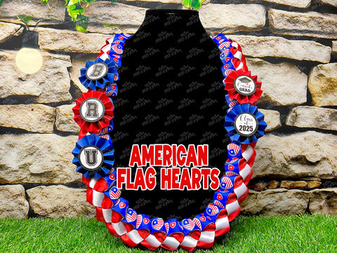Graduation Lei | American Flag Lei | Senior Night Gift Lei | Braided Ribbon Lei | Graduation Ribbon Lei | Graduate Lei | American Lei