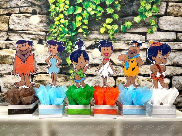 african american Flintstones birthday or baby shower theme party decoration centerpiece