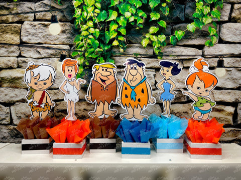 Flintstones birthday baby shower theme party centerpiece decoration