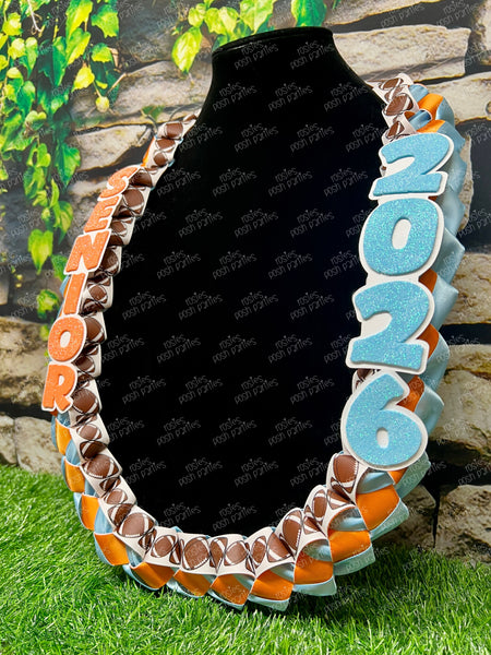 Volleyball Sports Graduation Lei | Promotion Gift Lei | Sports Senior Night Gift Lei | Braided Ribbon Lei | Graduation Ribbon Lei | Graduate