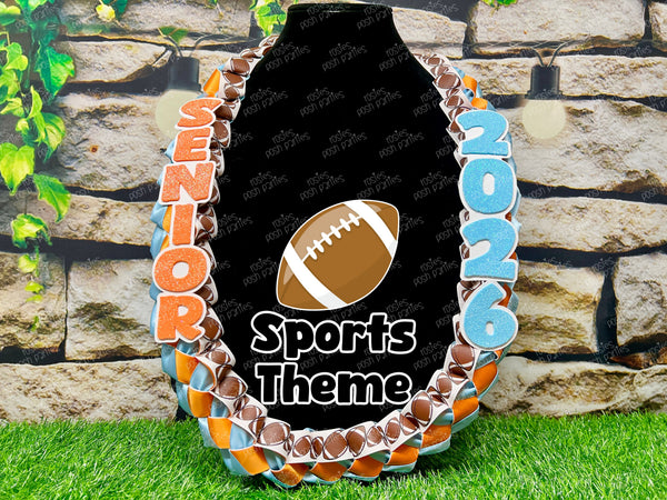 Volleyball Sports Graduation Lei | Promotion Gift Lei | Sports Senior Night Gift Lei | Braided Ribbon Lei | Graduation Ribbon Lei | Graduate