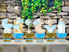 Its a Boy Baby Shower Theme | Baby Shower Centerpiece Decoration | Boy Baby Shower Theme | Blue Baby Boy Shower Party Decoration SET OF 6