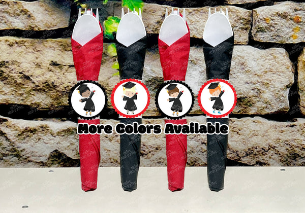 Graduation Theme | Graduation Party Favor | Graduation Napkin Wrapped Utensil Sets | Congrats Grad College University High School Favors