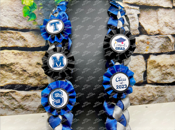 High School Graduation Lei | Senior Night Gift Lei | Braided Ribbon Lei | Graduation Ribbon Lei | College Graduate Lei | Promotion Lei