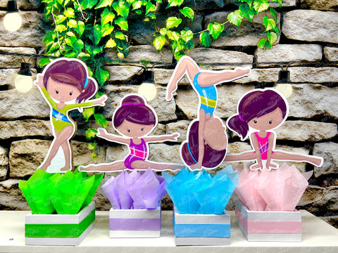 Brown Gymnast Birthday Theme | Gym Centerpiece Decoration | Gymnastics Party | Gymnastics Theme | Gymnast Acrobatics Decoration | Gym INDIVIDUAL