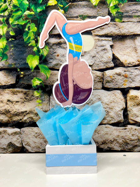 Brown Gymnast Birthday Theme | Gym Centerpiece Decoration | Gymnastics Party | Gymnastics Theme | Gymnast Acrobatics Decoration | Gym INDIVIDUAL