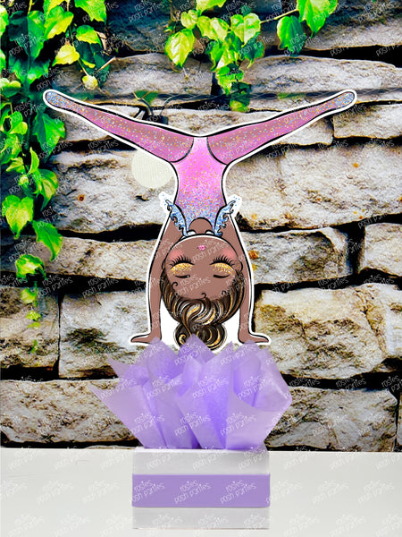 Afro Gymnastics Party | Gym Centerpiece Decoration | Gymnast Birthday Theme | Gymnastics Theme | Gymnast Acrobatics Decoration | Gym SET OF 4