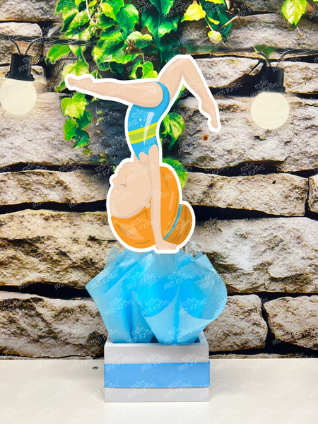 Red Gymnast Birthday Theme | Gym Centerpiece Decoration | Gymnastics Party | Gymnastics Theme | Gymnast Acrobatics Decoration | Gym SET OF 4